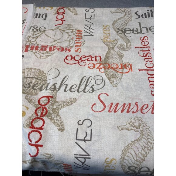 Better Homes & Gardens Coastal Beach Themed Fabric 1 yard + 29” x 56” Cotton Ble - Picture 1 of 6